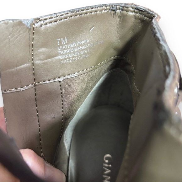 GIANNI BINI Grey Suede Side Zip Ankle Booties Double Buckle Detail - Picture 6 of 9